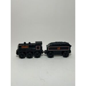 Thomas & Friends Wooden Railway Douglas Black Engine & No 10 Tender Train Set